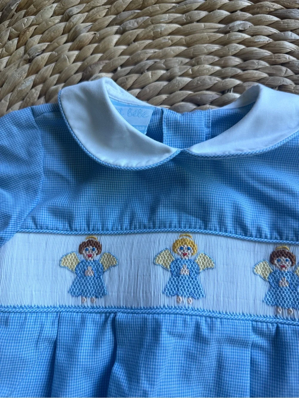 Petit Bebe Angel Smocked Bubble